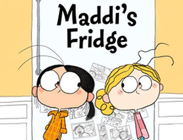 a close up photo of the cover of the book Maddis Fridge