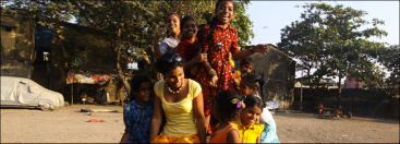 Manuela with kids in India